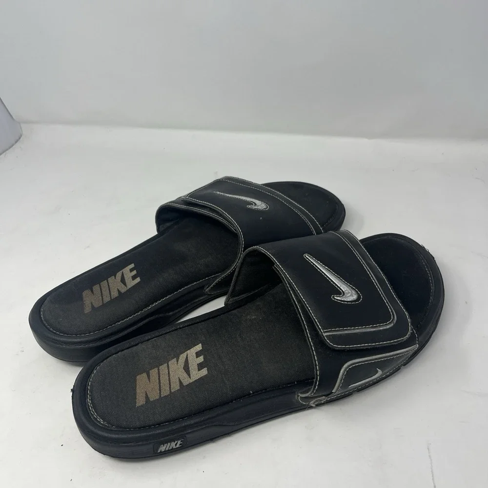Nike COMFORT Slide 2 Sandal Men's Size 14 Black/ Silver 415205 002
